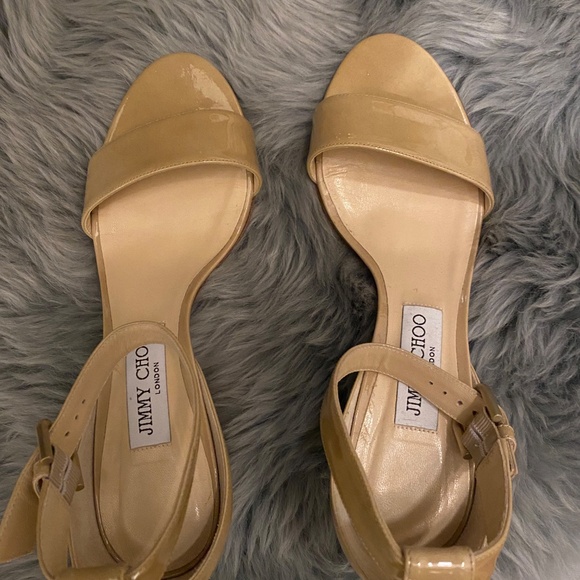 JIMMY CHOO Edina 65 Patent Leather Heeled Sandals – Size 38.5 (US 8) - Picture 1 of 8